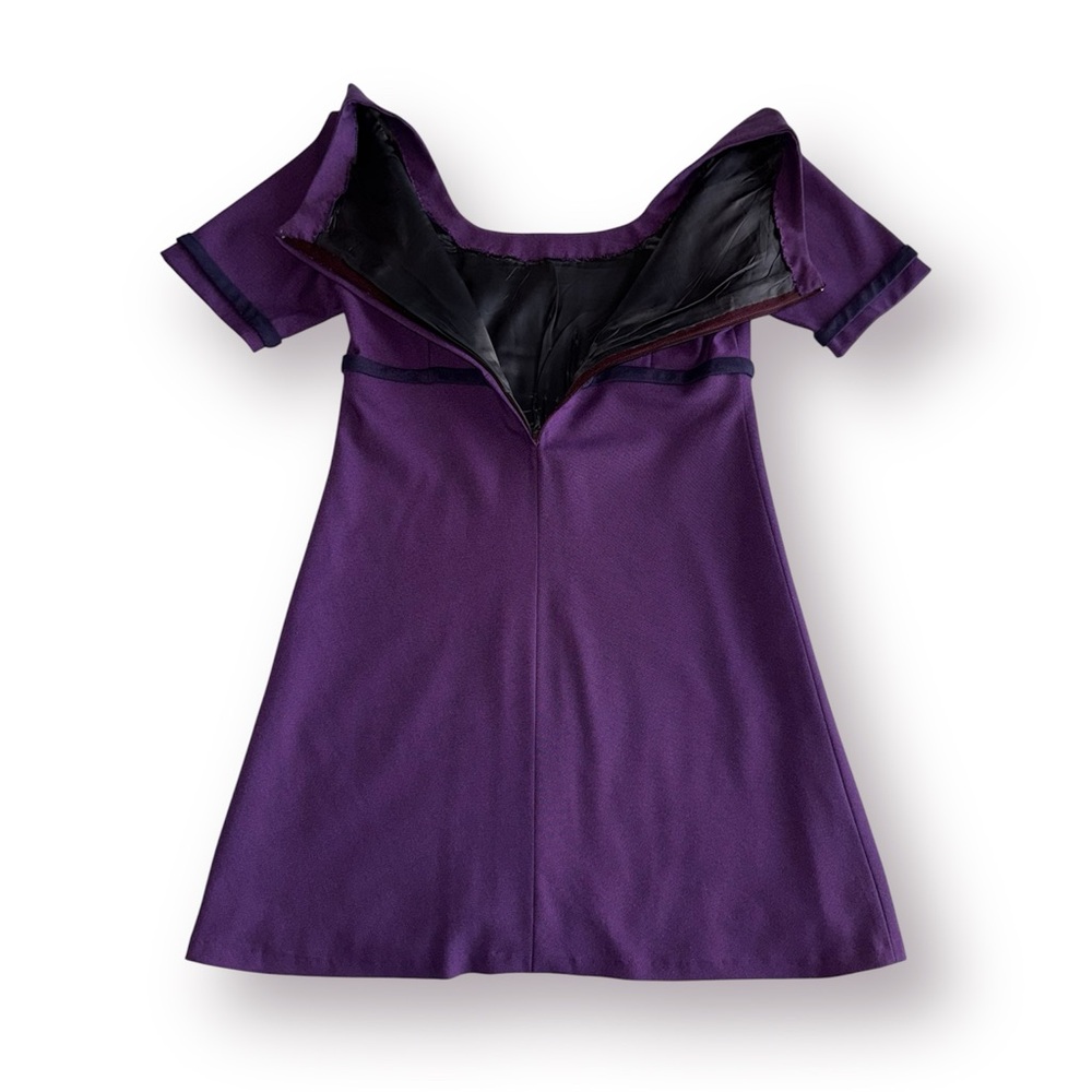 🛍️SALE🛍️ Custom-tailored Elegant Women's Short-sleeve Purple Mini Dress - Picture 6 of 7